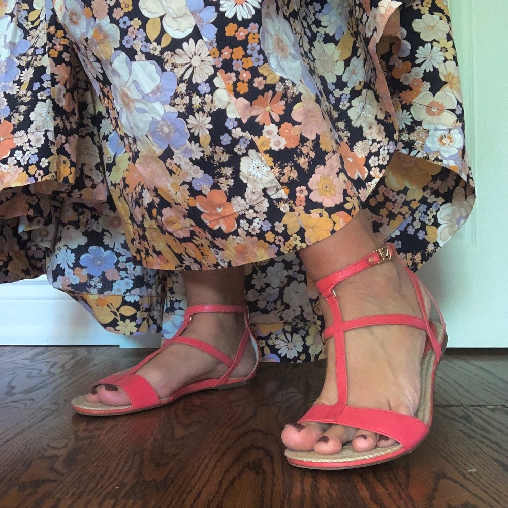 Michael Kors Sleek Sandals leather Coral size 10